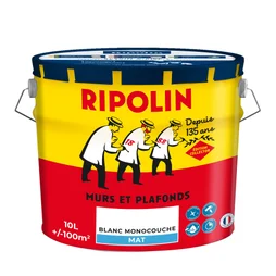 Peinture blanc mur / plafond RIPOLIN mat 10 l