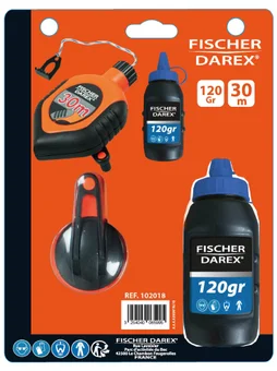 Cordeau longueur 30 metre et poudre a tracer 120 grammes fischer darex