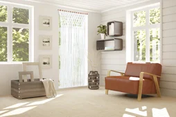 Rideau de porte décoratif en coton cocoon, MOREL, l.90 x H.200 cm blanc