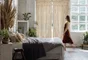 Rideau de porte décoratif en coton bohème, MOREL, l.90 x H.200 cm beige