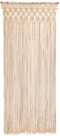 Rideau de porte décoratif en coton bohème, MOREL, l.90 x H.200 cm beige