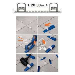 Kit 100 croisillons autonivelants et 100 cales DEXTER, Ep.1.5 mm