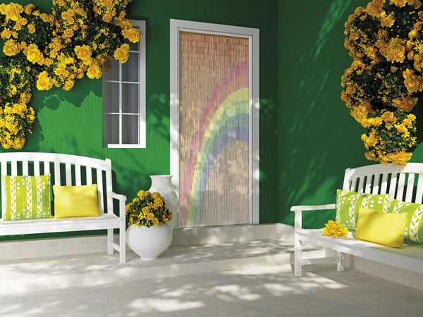 Rideau de porte décoratif rainbow en bambou samana, MOREL, l.90 x H.200 cm multicouleur