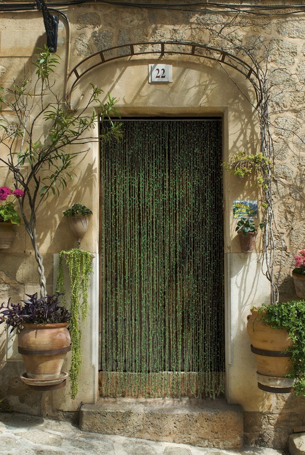 Rideau de porte décoratif en papier polyester samana, MOREL, l.90 x H.200 cm vert