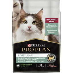 Croquette chat sterilise proplan liveclear adulte saumon 2,8kg