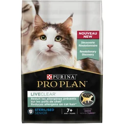 Croquette chat sterilise proplan liveclear senior dinde 2,8kg
