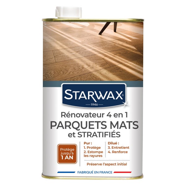 Rénovateur 4 en 1 parquets mats et stratifiés, STARWAX, 900 ml