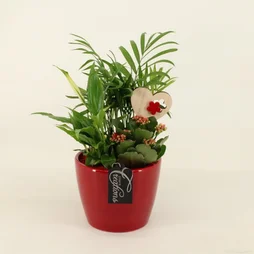 Composition céramique pour la st valentin, H.35 cm, Diam.14 cm