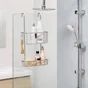 Etagere de bain et douche double chrome a suspendre