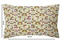 Coussin déco géométric, polycoton, l.45 x H 30 cm, jaune marron, NATERIAL