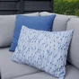 Coussin déco malibu, polycoton, l.45 x H 30 cm, bleu denim,  NATERIAL