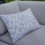 Coussin déco malibu, polycoton, l.45 x H 30 cm, bleu denim,  NATERIAL