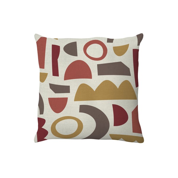 Coussin déco abstract, polycoton, l.45 x H 45 cm, beige navajo, NATERIAL