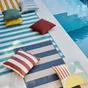 Coussin déco modern strip,l.45 x H 45cm, bleu aqua, NATERIAL