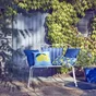 Coussin déco seaside, polycoton, l.45 x H 45 cm, bleu denim, NATERIAL