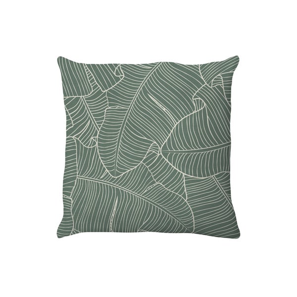 Coussin déco leaf, polycoton, l.45 x H 45 cm, vert cactus, NATERIAL