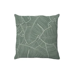 Coussin déco leaf, polycoton, l.45 x H 45 cm, vert cactus, NATERIAL