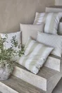 Coussin déco vintage strip, polycoton, l.45 x H 45 cm, beige navajo, NATERIAL