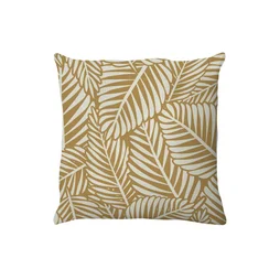 Coussin déco jungle, polycoton, l.45 x H 45 cm, jaune pécan, NATERIAL