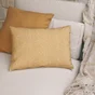 Coussin déco leaf, polycoton, l.45 x H 30 cm, jaune pécan, NATERIAL