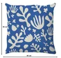 Coussin déco océan, polycoton, l.45 x H 45 cm, bleu denim, NATERIAL