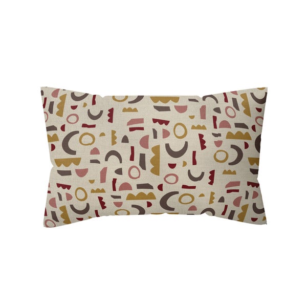 Coussin déco abstract, polycoton, l.45 x H 30 cm, beige navajo, NATERIAL