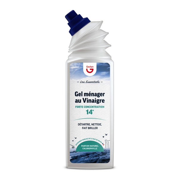 Vinaigre blanc en gel, multiusage chlorophylle bec, GERLON, 750 ml