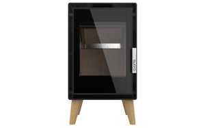 Poêle à bûche Jacco pied bois noir, 4.8 kW