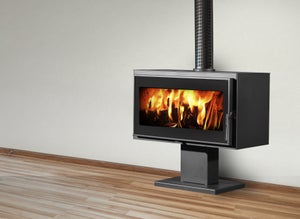 Poêle à bûche Larry sur pied noir, 8.5 kW