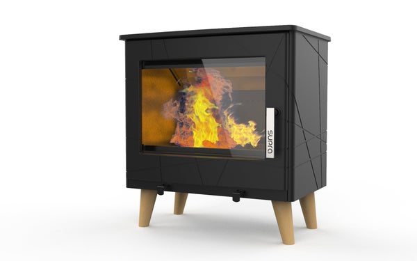 Poêle à bûche Stina, 7.3 kW, noir