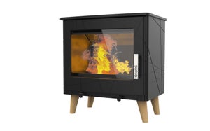 Poêle à bûche Stina, 7.3 kW, noir