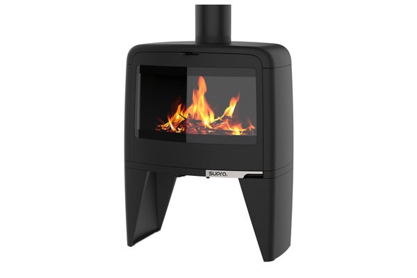 Poêle à bûche Paul haut noir, 10 kW