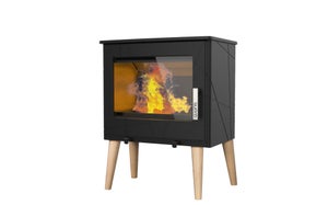 Poêle à bûche Usko, 8.7 kW, noir