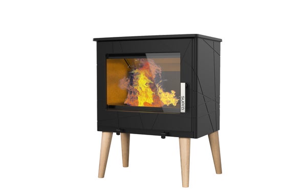 Poêle à bûche Usko, 8.7 kW, noir