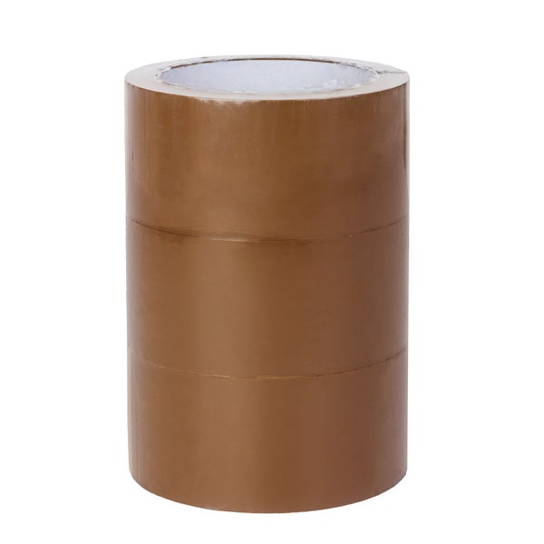 Lot de 3 Rubans adhésif marron d'emballage lot de 3 L.66 m x l.48 mm