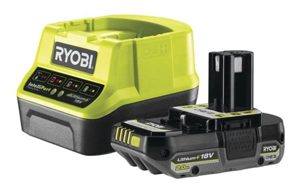 Lot d'une batterie et d'un chargeur RYOBI, 18 V, 2 Ah Rc18120-120c