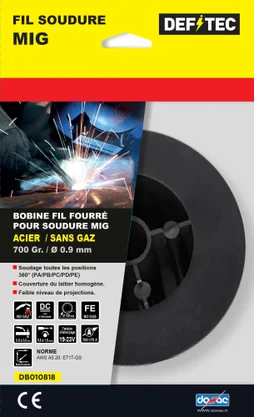Bobine de fil fourré gris 0,9 mm 800 gr