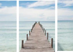 Triptyque toile imprimée Bridge Over the Sea