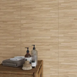 Carrelage mural effet relief 3d bois naturel mat l.25 x L.50 cm Tic ARTENS, 2m2