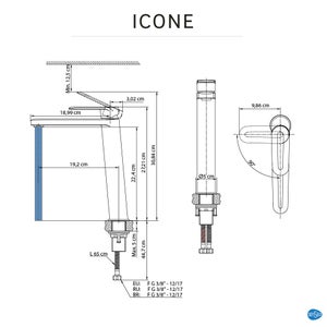 Mitigeur lavabo, SENSEA XL Icône, noir mat