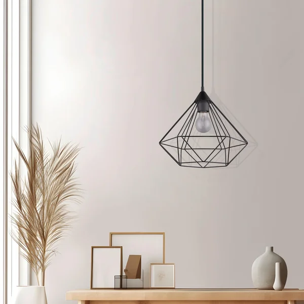 Suspension INSPIRE Graha E27 diam. 32,5 cm métal noir