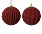 Boule Noel mousse d8cm bordeaux variante paillet/perle rocaille-unite