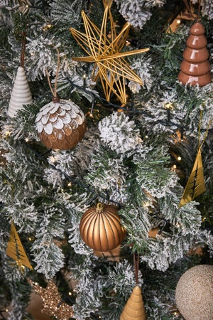 Décoration noël à suspendre étoile fil fer d.14 or