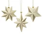 Deco Noel a suspendre plastique etoile or paillete 3 variantes -unite