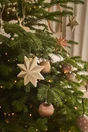 Deco Noel a suspendre plastique etoile or paillete 3 variantes -unite
