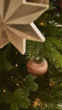 Deco Noel a suspendre plastique etoile or paillete 3 variantes -unite