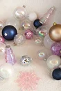 Boule Noel mousse d6cm facettes argent brillantes/disco -unite