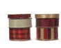 Assortiment de ruban polyester 2,5x300cm/3,8x200cm/1x500cm rouge/or