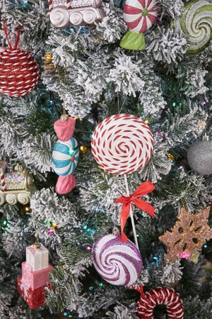 Décoration noël à suspendre bonbon 3 couleurs assorties h.12,5cm