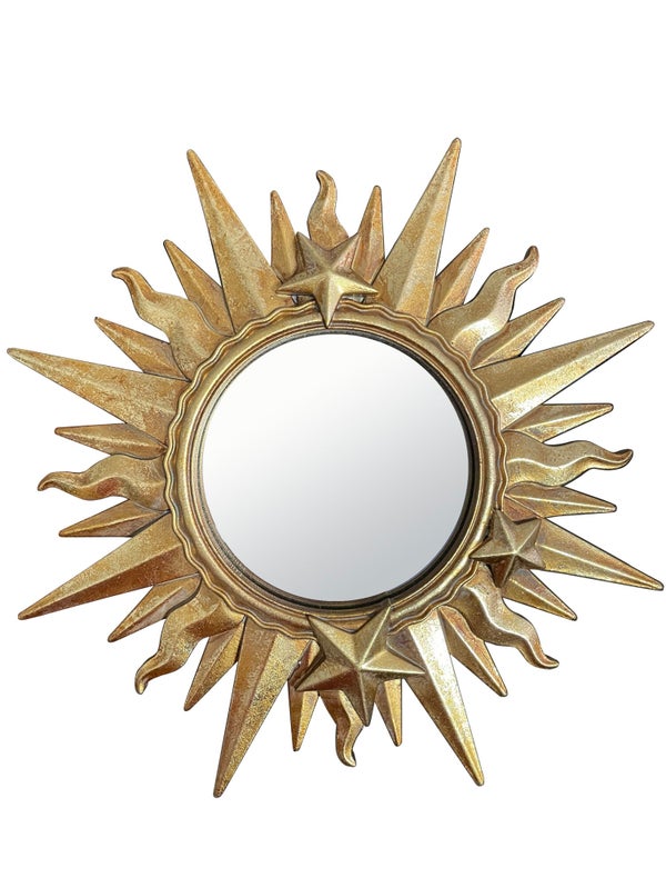 Miroir rond résine doré Ex voto diam.19.2 cm